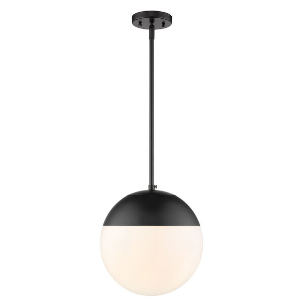 Dixon Black 11-Inch One-Light Pendant with Opal Glass, image 1